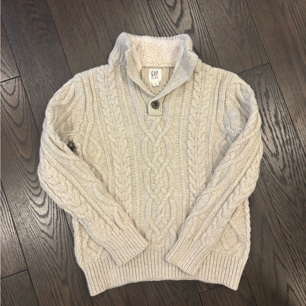 GAP Beige Cable Knit Pullover